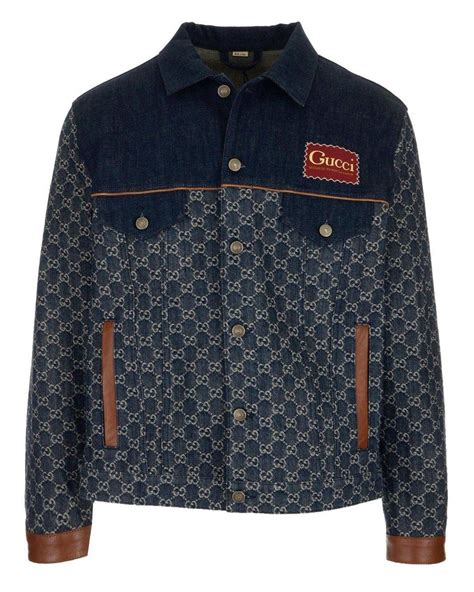 men's gucci jean jacket|gucci monogram jacket men.